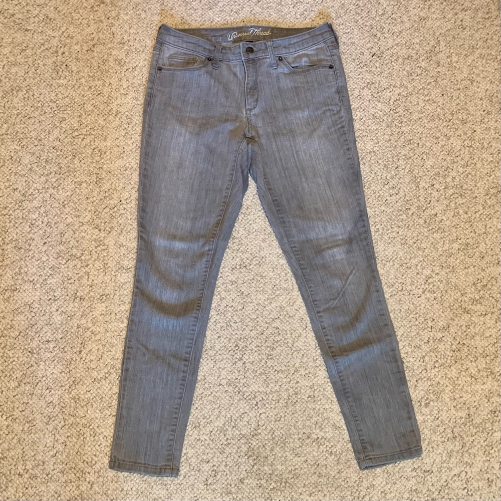 Gray Mid Rise Skinny Jeans